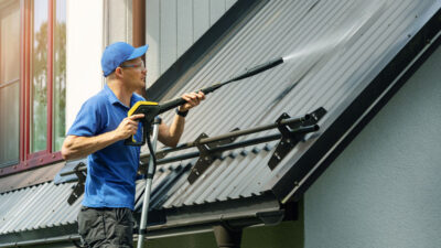 cleaning metal roof